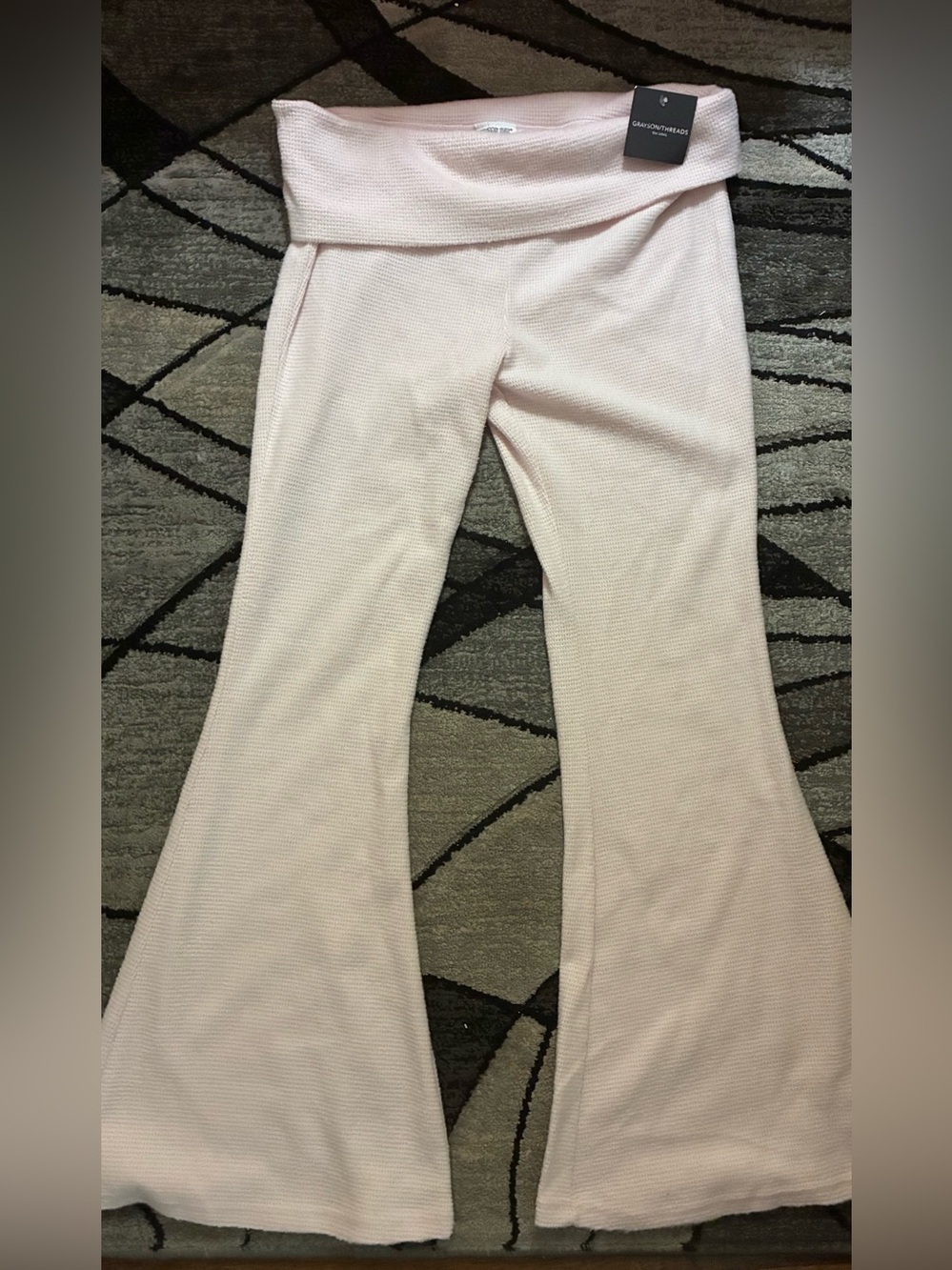 Peanuts Wide Leg Knit Pants in Light Pink
